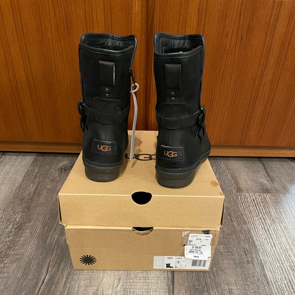 Black UGG Waterproof Moto Boots